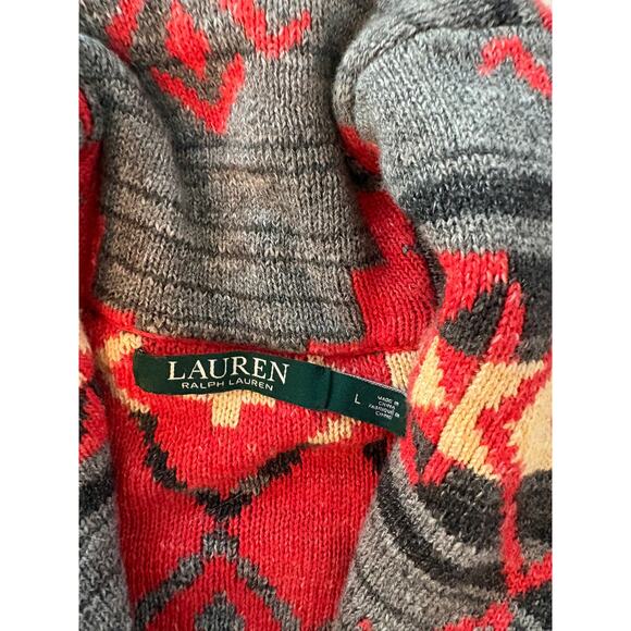 Lauren Ralph Lauren Red and Black Patterned Cardigan - Picture 11 of 14